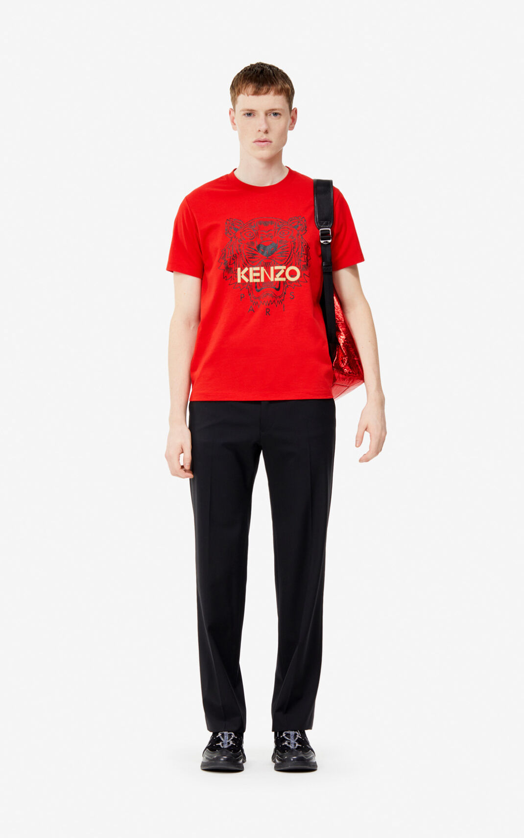 Kenzo Tiger Tişört Erkek Kırmızı | 8956-QFKRE